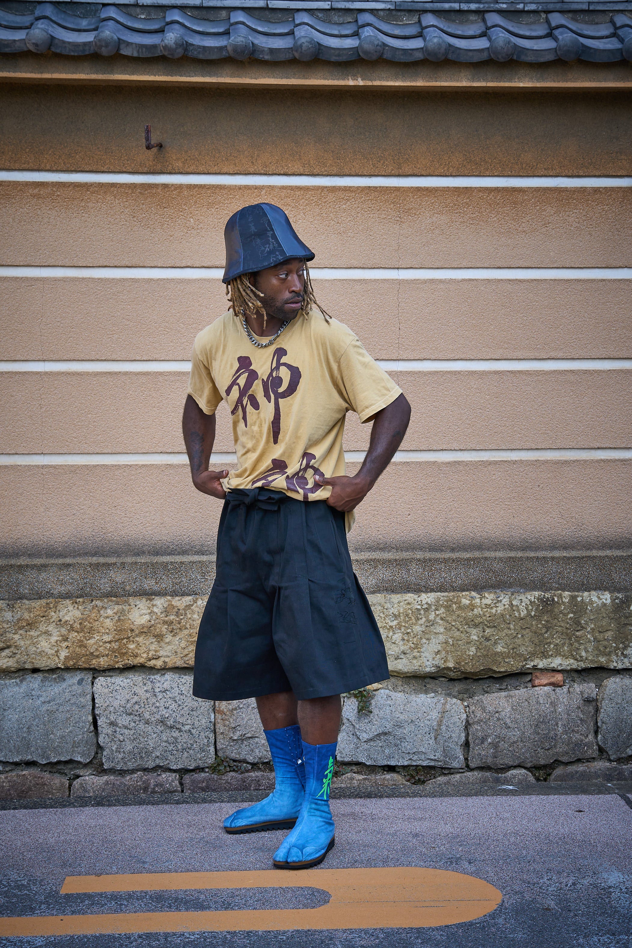 HEAVY DENIM HAKAMA SHORTS